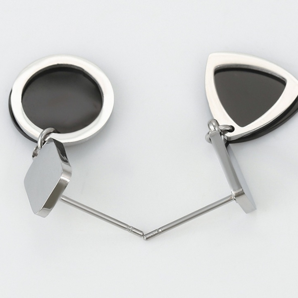 Ceramic Dangle Earrings, Rhodium Plated - Picture 6 of 11